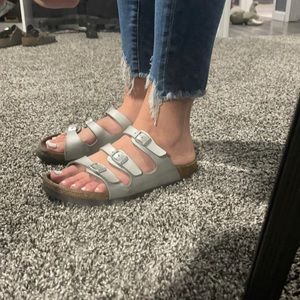 Silver Birkenstock Sandals